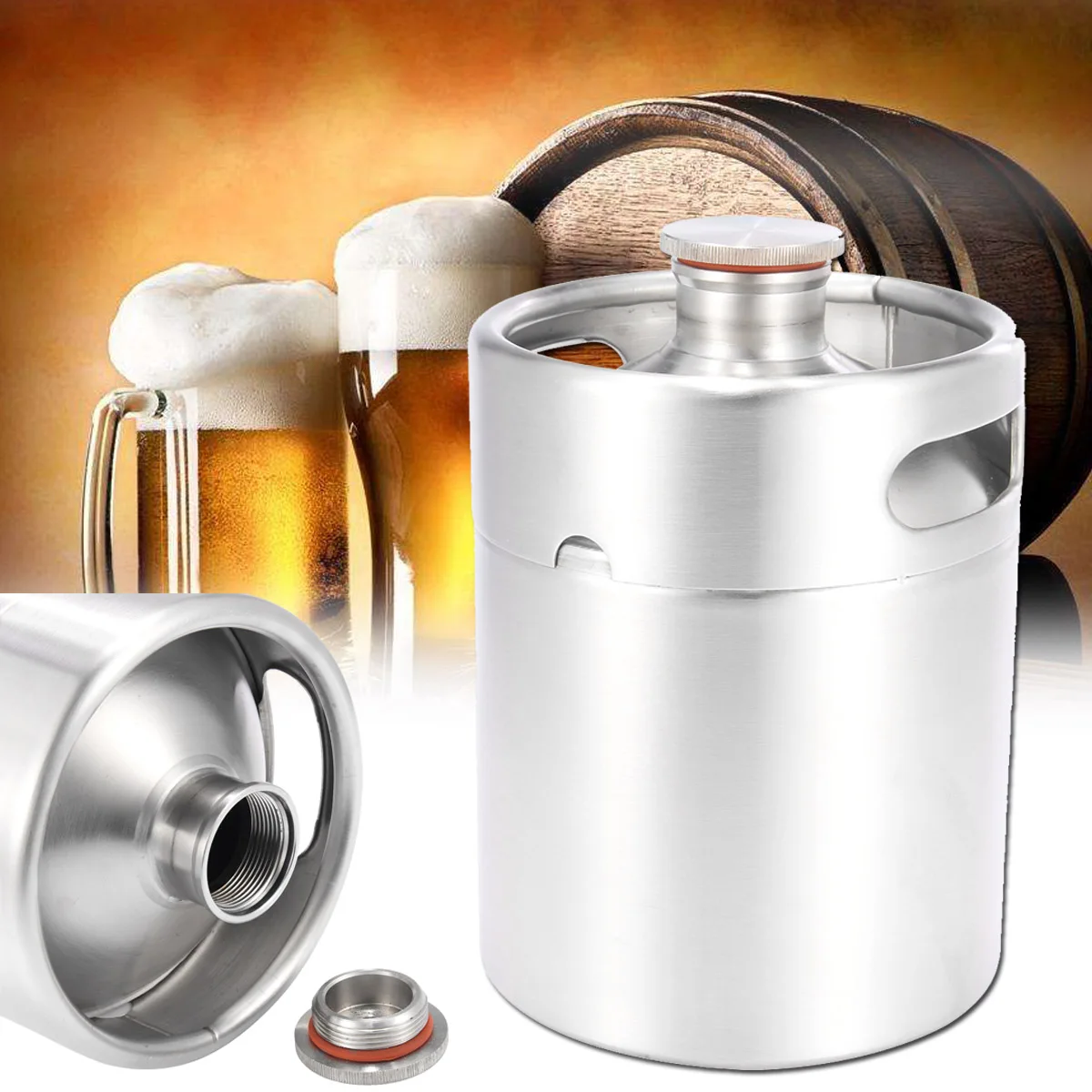 2L 304 Stainless Steel Mini Beer Keg Pressurized Growler Durable Portable Beer Bottle Home Brewing Beer Making Tool For Home Pub
2L 304 Stainless Steel Mini Beer Keg Pressurized Growler Durable Portable Beer Bottle Home Brewing Beer Making Tool For Home Pub