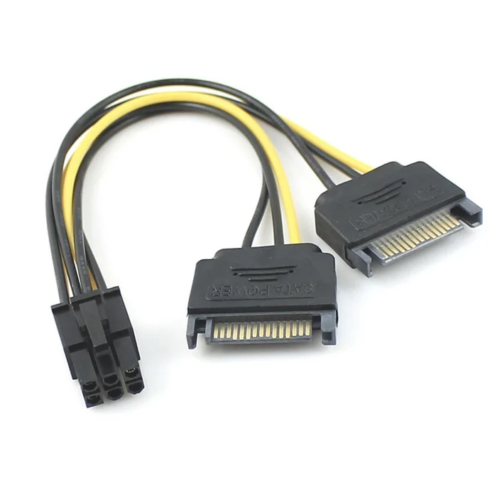 Jimier Dual two SATA 15 Pin Male M to PCI-e Express Card 6 Pin Female Graphics Video Card Power Cable 15cm
Jimier Dual two SATA 15 Pin Male M to PCI-e Express Card 6 Pin Female Graphics Video Card Power Cable 15cm