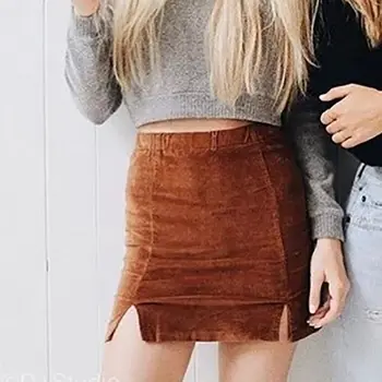 2 Colors Women Sexy Slit Hem Package Hips Corduroy Skirt Elastic Waist Bodycon Mini Short Skirts T7
2 Colors Women Sexy Slit Hem Package Hips Corduroy Skirt Elastic Waist Bodycon Mini Short Skirts T7
