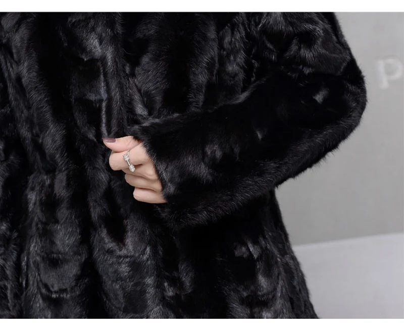 100% genuine natural mink fur coat with hoody long (15)