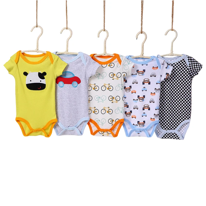 

Baby Boy Bodysuits Fashion 5Pcs/Packs Cute Lovely Baby Jumpsuit Baby Clothes Baby Girls Short Sleeve Bodysuits Underwear Carters