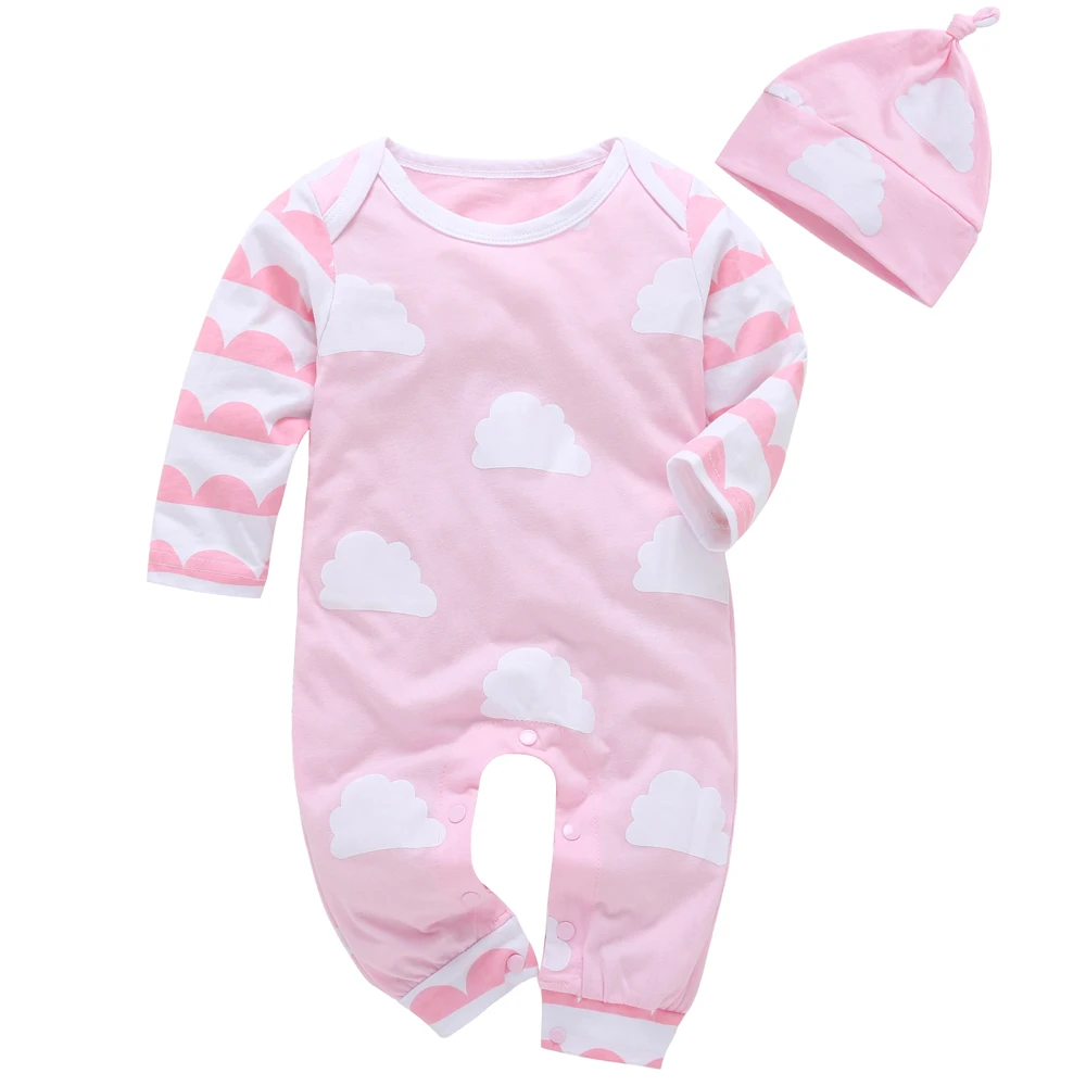 2019 New baby girls clothes set Long sleeve pink Cloud pattern baby romper+hat 2pcs Newborn baby clothing Infant toddler Outfits
2019 New baby girls clothes set Long sleeve pink Cloud pattern baby romper+hat 2pcs Newborn baby clothing Infant toddler Outfits