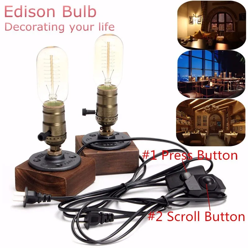 E27 40W Vintage Desk Light Industrial Retro Wooden Socket Table LED Lamp Lighting Fixture Dimmable Cafe Home Decor 110V-220V
E27 40W Vintage Desk Light Industrial Retro Wooden Socket Table LED Lamp Lighting Fixture Dimmable Cafe Home Decor 110V-220V