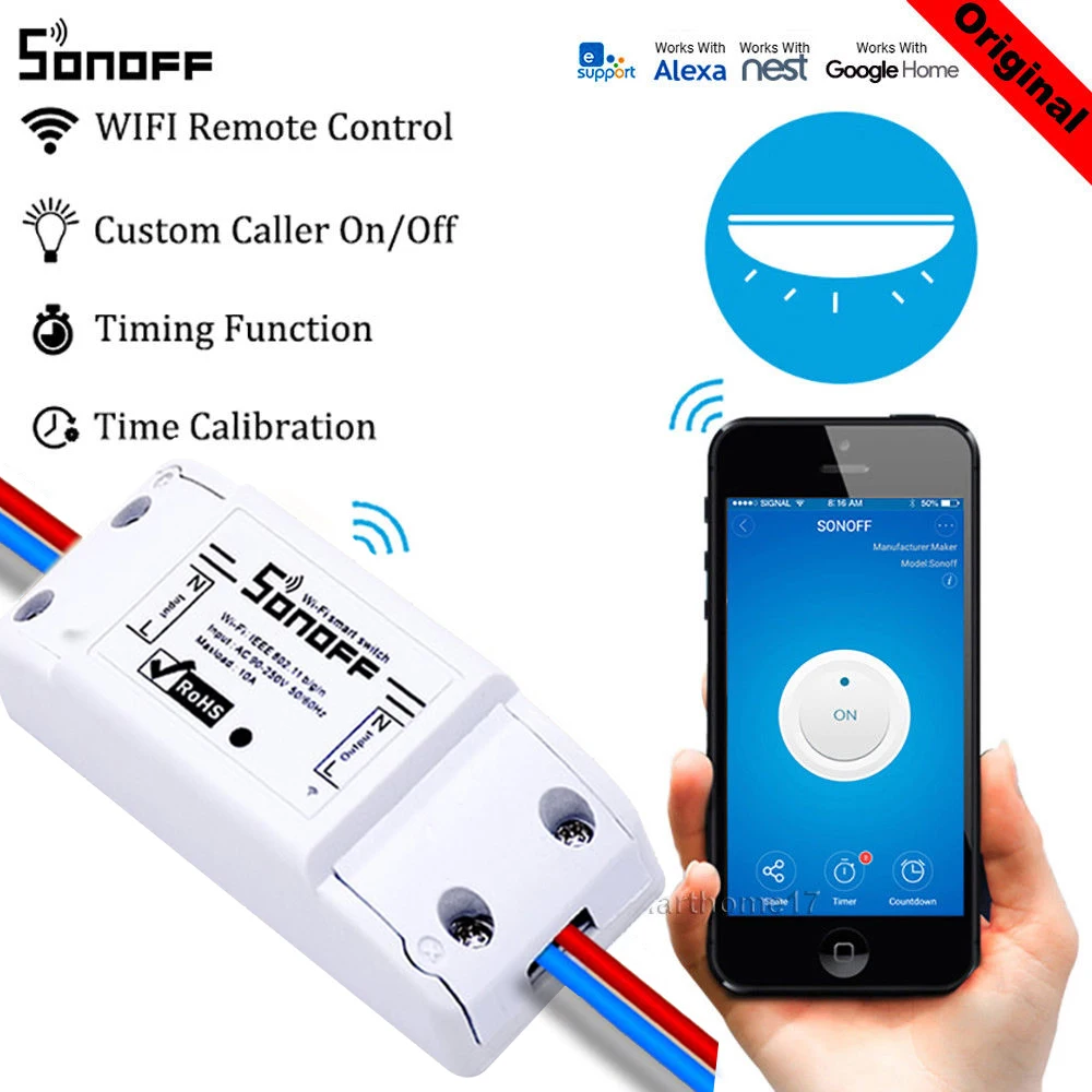 Sonoff ITEAD Smart Home automation Wifi Switch Control Smart Switch Wireless Switch Wifi Switch Work with Google Home Alexa
Sonoff ITEAD Smart Home automation Wifi Switch Control Smart Switch Wireless Switch Wifi Switch Work with Google Home Alexa