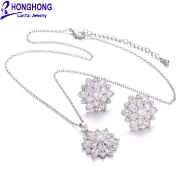 HONGHONG High-Quality Cubic zirconia flower Shape Earring Necklace Sets 2018 Sun Flower Earring Pendant suits Fashion Jewelry
HONGHONG High-Quality Cubic zirconia flower Shape Earring Necklace Sets 2018 Sun Flower Earring Pendant suits Fashion Jewelry