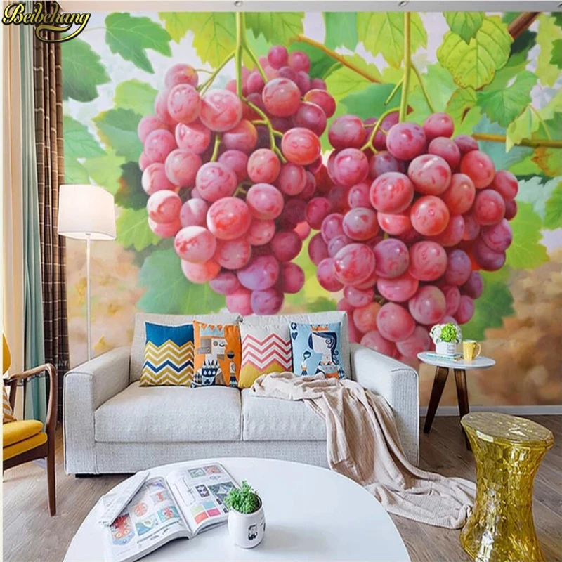 

beibehang Custom 3d wallpaper mural oil painting fruit grape art mural TV background wall papers home decor papel de parede