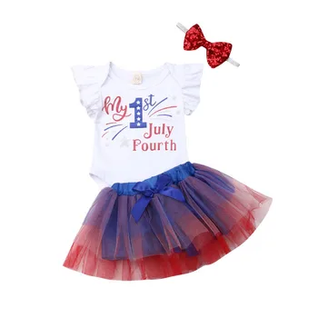 Fashion Newborn Baby Girl Sets 4th of July Clothes Letter Print Bodysuit+Tulle Tutu Skirts+Sequins Bow Headband 3Pcs Sets 0-18M
Fashion Newborn Baby Girl Sets 4th of July Clothes Letter Print Bodysuit+Tulle Tutu Skirts+Sequins Bow Headband 3Pcs Sets 0-18M