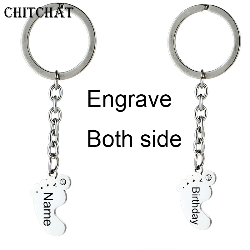 Customized Baby Feet Keychain Custom Engraved Both Sides Name & Date Birthday Gift For Family Drop Shipping
Customized Baby Feet Keychain Custom Engraved Both Sides Name & Date Birthday Gift For Family Drop Shipping