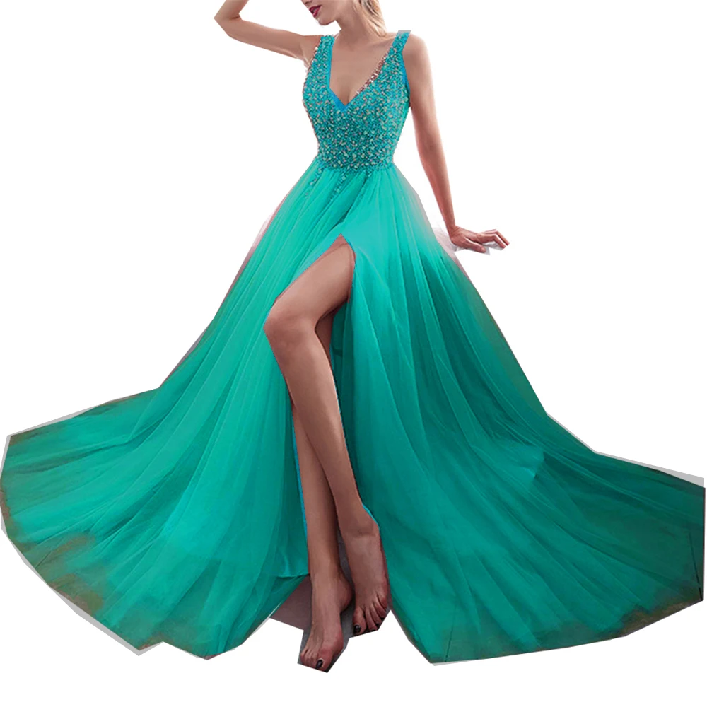 V-Neck-Beading-Evening-Dress-Back-Lace-Up-Evening-Dress-With-Slit-Evening-Gown-2019-LongAAAFF