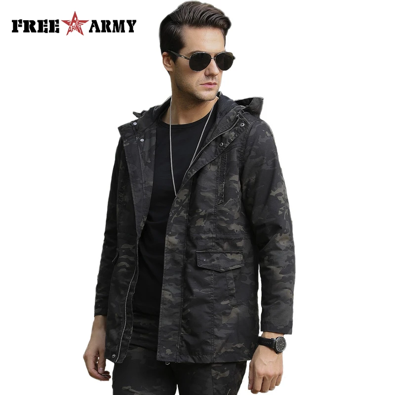 FreeArmy Brand Tactical Trench Coat Men Long Jacket Military Camouflage Hooded Trench 3Color Woven Windbreaker Man Dropshipping
FreeArmy Brand Tactical Trench Coat Men Long Jacket Military Camouflage Hooded Trench 3Color Woven Windbreaker Man Dropshipping