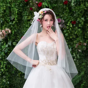 Simple One Layer White Tulle Wedding Veils 2020 High Quality 1M Appliques Vintage Muslim Bridal Veil For Mariage Accessories
Simple One Layer White Tulle Wedding Veils 2020 High Quality 1M Appliques Vintage Muslim Bridal Veil For Mariage Accessories