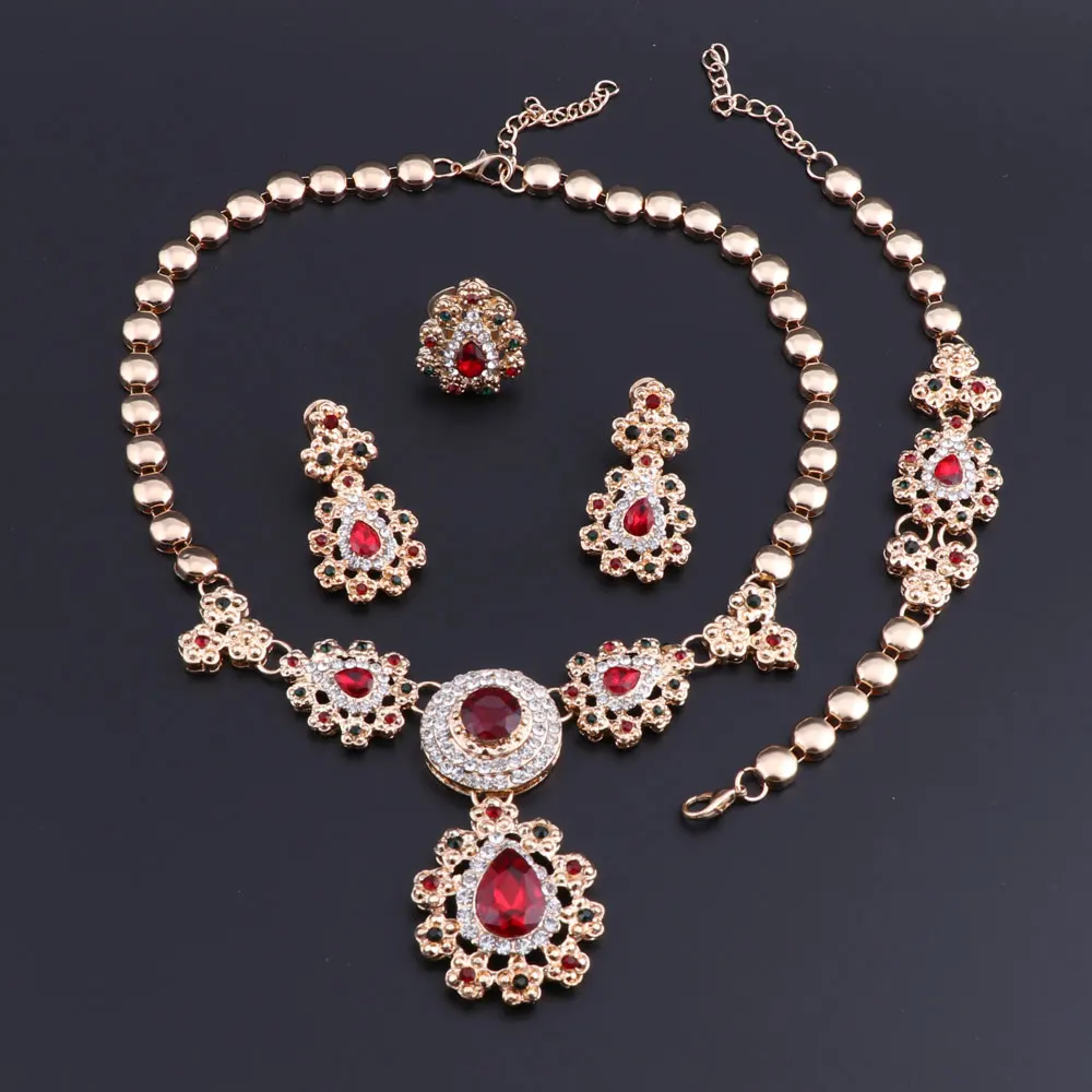OEOEOS Fashion African Jewelry Sets Women Costume Nigerian Wedding Jewelry Set Dubai Gold color Red Crystal Jewelry set
OEOEOS Fashion African Jewelry Sets Women Costume Nigerian Wedding Jewelry Set Dubai Gold color Red Crystal Jewelry set