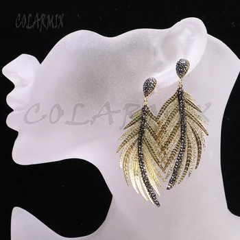 Wholesale 6Pairs Leaf earrings Pave rhinestone Mix color metal Leaves earrings Trendy jewelry for women 9190
Wholesale 6Pairs Leaf earrings Pave rhinestone Mix color metal Leaves earrings Trendy jewelry for women 9190