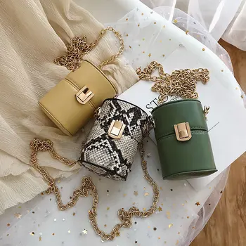 Brand Snake Women Bag Small Crossbody Bag For Women Fashion PU Leather Shoulder Bag Female Chain Messenger Bag Barrel Shape Bag
Brand Snake Women Bag Small Crossbody Bag For Women Fashion PU Leather Shoulder Bag Female Chain Messenger Bag Barrel Shape Bag