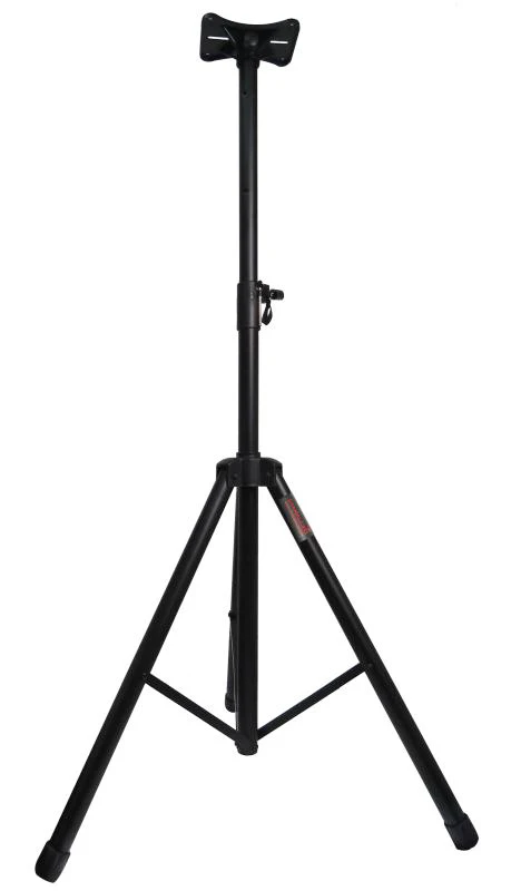 black speaker stand mount holder heavy duty tripod easy mobility safety pin knob tension locking for stability