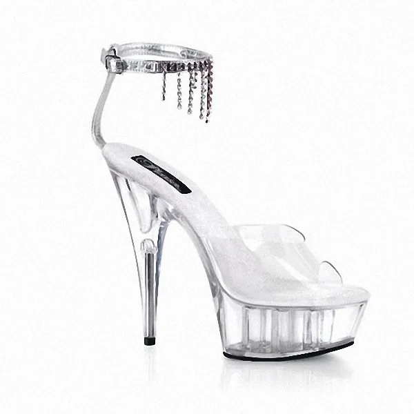 US4-12 Women Clear Transparent Platform Ankle Tassels Open Toe Stilettos Super High Heel 15cm Shoes Crystal Pumps Buckle Plus Sz
US4-12 Women Clear Transparent Platform Ankle Tassels Open Toe Stilettos Super High Heel 15cm Shoes Crystal Pumps Buckle Plus Sz