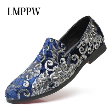 Men Velvet Loafers Party Wedding Shoes Europe Style Embroidered Red Blue Black Men Leather Casual Shoes Soft Moccasins Shoes 2A
Men Velvet Loafers Party Wedding Shoes Europe Style Embroidered Red Blue Black Men Leather Casual Shoes Soft Moccasins Shoes 2A