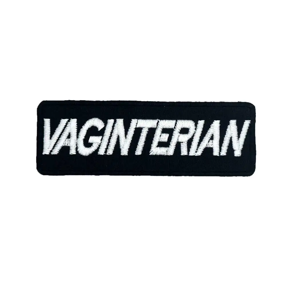 VAGINATERIAN name tag iron on backing funny punk embroidered biker motorcycle patches for vest hat jeans
VAGINATERIAN name tag iron on backing funny punk embroidered biker motorcycle patches for vest hat jeans