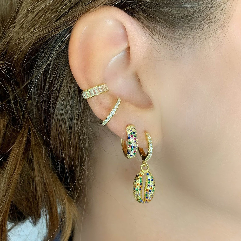 New arrived rainbow cz paved shell charm dangel earring with colorful stone paved dangle charm earrings for wedding jewelry
New arrived rainbow cz paved shell charm dangel earring with colorful stone paved dangle charm earrings for wedding jewelry