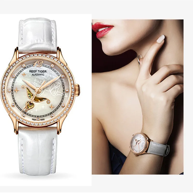 Reef Tiger Brand Fashion elegant Mechanical Waterproof Ladies watch Top Luxurt Leather Automatic Watches zegarek damski RGA1550
Reef Tiger Brand Fashion elegant Mechanical Waterproof Ladies watch Top Luxurt Leather Automatic Watches zegarek damski RGA1550