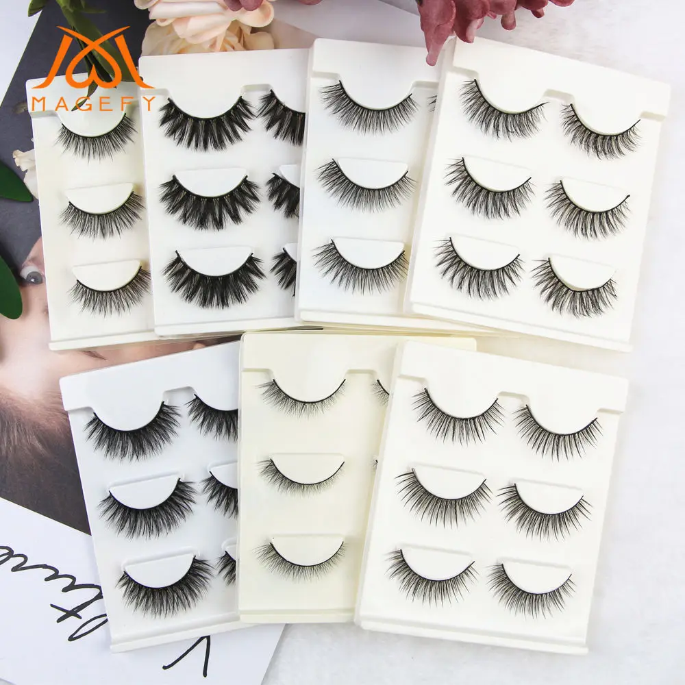 MAGEFY 3d mink eyelashes hand made makeup false eyelash natural long eyelash extension 1 box 3 pairs eyelashes
MAGEFY 3d mink eyelashes hand made makeup false eyelash natural long eyelash extension 1 box 3 pairs eyelashes