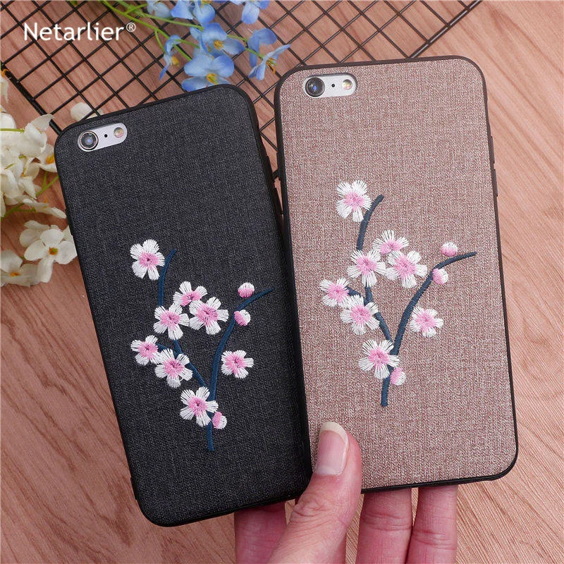 For iphone 6 case cover Netarlier for iphone 6S Back Soft Full Cover Case for 6+ 6S plus Silicone Case Plum Blossom Embroidery
For iphone 6 case cover Netarlier for iphone 6S Back Soft Full Cover Case for 6+ 6S plus Silicone Case Plum Blossom Embroidery