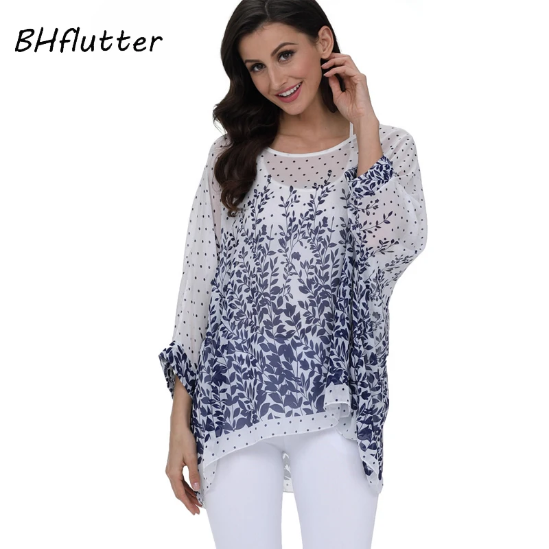 BHflutter 2018 Women Tops and Blouses Plus Size Floral Print Casual Chiffon Blouse Boho Style Batwing Sleeve Summer Shirt Blusas
BHflutter 2018 Women Tops and Blouses Plus Size Floral Print Casual Chiffon Blouse Boho Style Batwing Sleeve Summer Shirt Blusas
