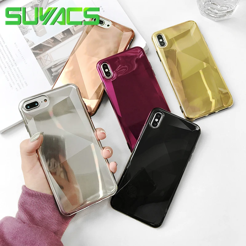 SUYACS Diamond Mirror Soft IMD Geometric Plating Case For iPhone XS MAX XR X 6 6S 7 8 Plus Phone Back Cover Case Bag Fundas
SUYACS Diamond Mirror Soft IMD Geometric Plating Case For iPhone XS MAX XR X 6 6S 7 8 Plus Phone Back Cover Case Bag Fundas