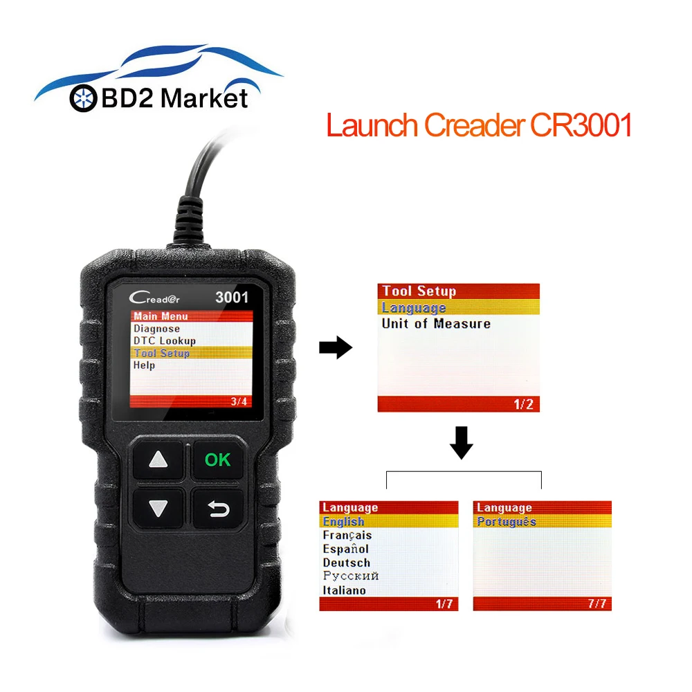LAUNCH X431 CR3001 OBD2 car diagnostics Code reader cr3001 diagnostic tool PK AD310 ELM327 escaner automotivo obd 2 Scantool
LAUNCH X431 CR3001 OBD2 car diagnostics Code reader cr3001 diagnostic tool PK AD310 ELM327 escaner automotivo obd 2 Scantool