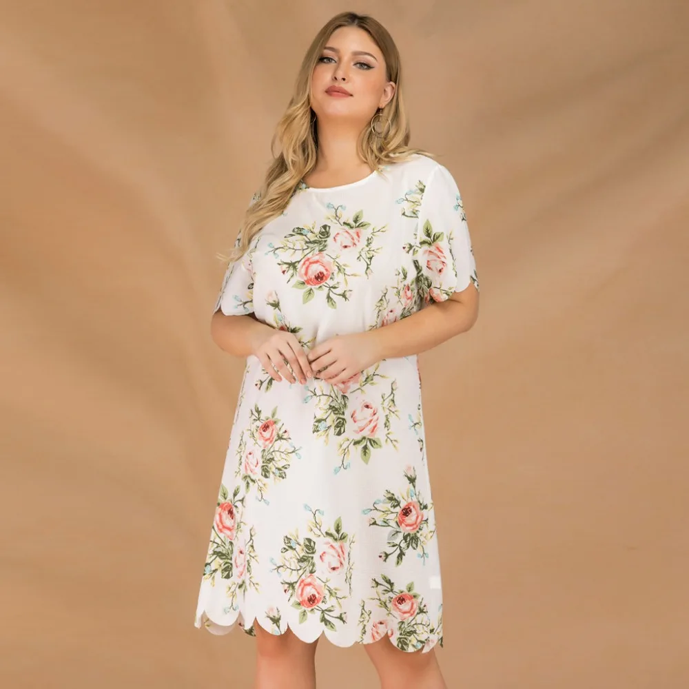 Women Dresses Plus Size Fashion Casual Print Short Sleeve O-Neck Wavy edge Dress summer dress plus size zomer jurk 35#
Women Dresses Plus Size Fashion Casual Print Short Sleeve O-Neck Wavy edge Dress summer dress plus size zomer jurk 35#