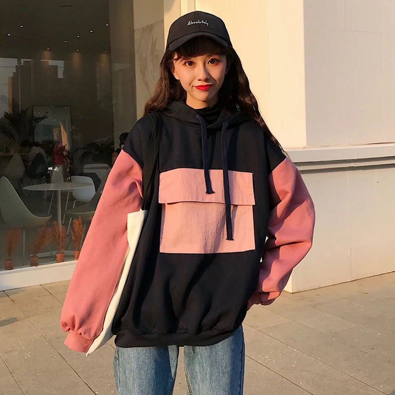 3 Color Mihoshop Ulzzang Korea Korean Women Fashion Clothing Pink Black Hit Color Pocket Loose Hoodies Chic
3 Color Mihoshop Ulzzang Korea Korean Women Fashion Clothing Pink Black Hit Color Pocket Loose Hoodies Chic