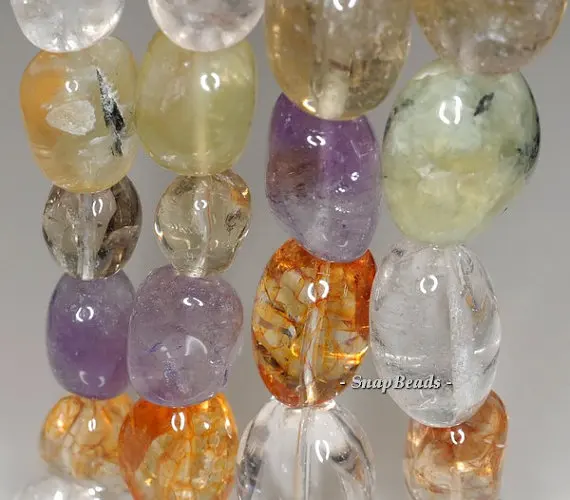26x16-15x10mm Amethyst Citrine Prehnite Smoky Rock Crystal Mix Quartz Gemstone Nugget Loose Beads 7 inch Half Strand (90191004-B
26x16-15x10mm Amethyst Citrine Prehnite Smoky Rock Crystal Mix Quartz Gemstone Nugget Loose Beads 7 inch Half Strand (90191004-B