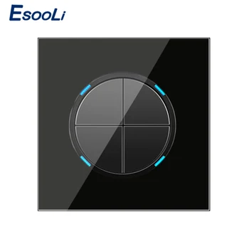 Esooli 4 Gang 1 Way Random Click On / Off Wall Light Switch With LED Indicator Knight Black Crystal Tempered Glass Panel
Esooli 4 Gang 1 Way Random Click On / Off Wall Light Switch With LED Indicator Knight Black Crystal Tempered Glass Panel