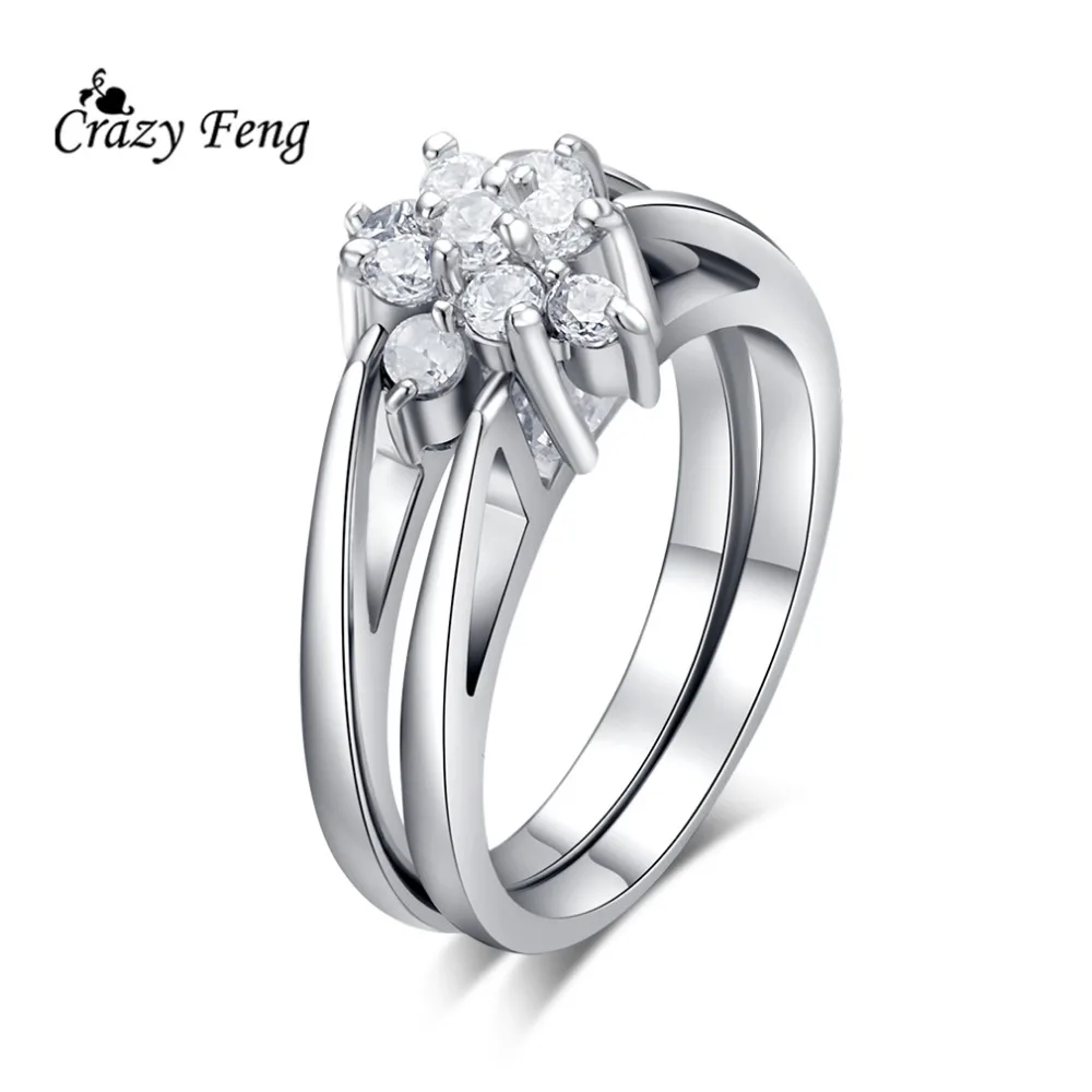 New Unique Reversible White Gold-color Cubic Zircon Crystal Flower Finger Ring Square Engagement Rings Women Bijoux Bague
New Unique Reversible White Gold-color Cubic Zircon Crystal Flower Finger Ring Square Engagement Rings Women Bijoux Bague