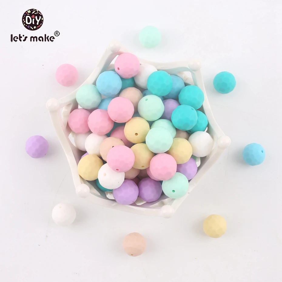 Let's Make Baby Silicone Teether Multi-faceted Beads 50pcs 15mm DIY Teething Necklace Stretchy Silicone Beads Baby Teether
Let's Make Baby Silicone Teether Multi-faceted Beads 50pcs 15mm DIY Teething Necklace Stretchy Silicone Beads Baby Teether
