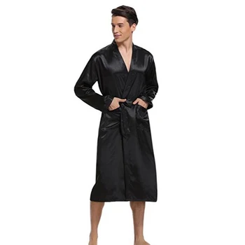 New Black Men Satin Rayon Robe Gown Solid Color Kimono Bath Nightwear Lounge Casual Male Nightgown Sleepwear Home Wear
New Black Men Satin Rayon Robe Gown Solid Color Kimono Bath Nightwear Lounge Casual Male Nightgown Sleepwear Home Wear