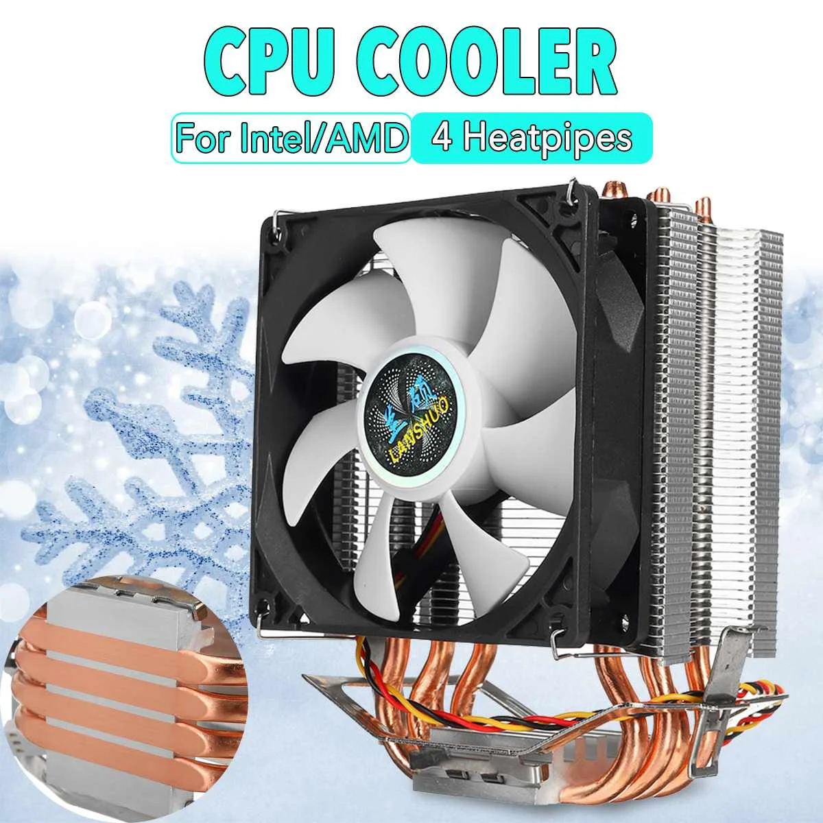 4 Heatpipe PC CPU Cooler Heatsink Fan Cooling Cooler Radiator for LGA 1150/1151/1155/1156/1366/775 Core for AMD AM3+/AM3/AM2+
4 Heatpipe PC CPU Cooler Heatsink Fan Cooling Cooler Radiator for LGA 1150/1151/1155/1156/1366/775 Core for AMD AM3+/AM3/AM2+