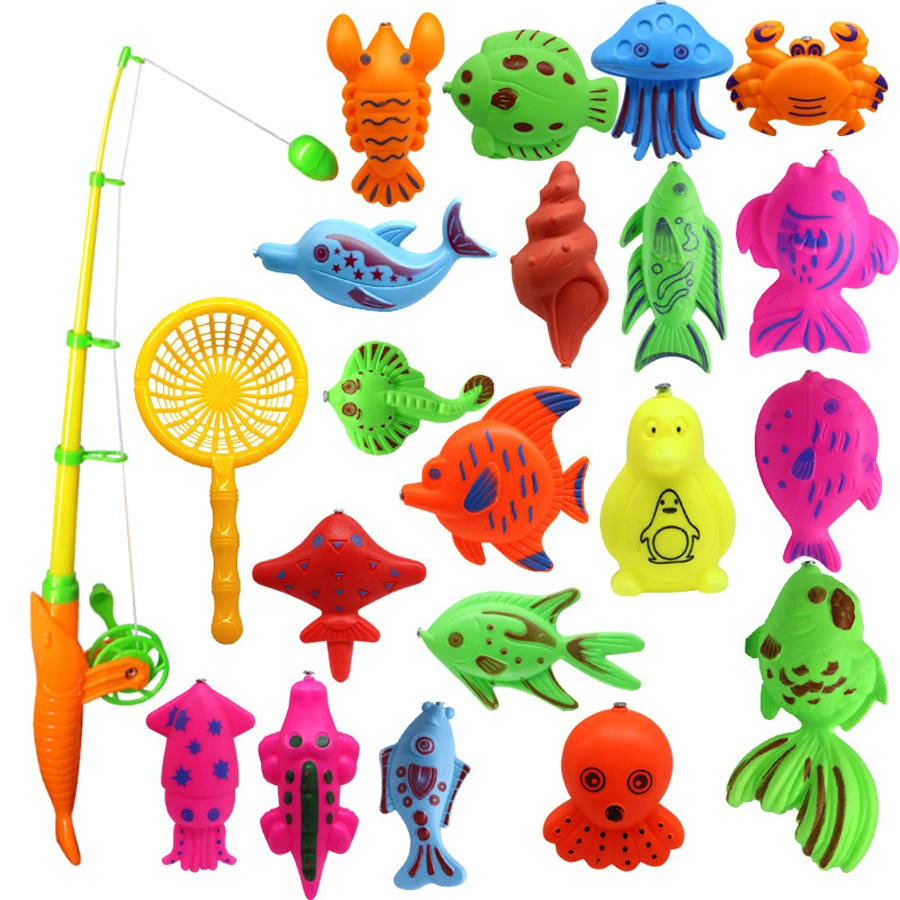 Children's Magnetic Fishing Toy 22pcs/Set Magnet Fishing Game Parent-child Interactive Water Toys 1 Rod 1 net 20 3D Fish New
Children's Magnetic Fishing Toy 22pcs/Set Magnet Fishing Game Parent-child Interactive Water Toys 1 Rod 1 net 20 3D Fish New