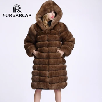 FURSARCAR Winter Women Real Fur Coat 4 Colours Full Pelt X-Long Full Sleeve Fox Fur jacket With Fur Hood C127
FURSARCAR Winter Women Real Fur Coat 4 Colours Full Pelt X-Long Full Sleeve Fox Fur jacket With Fur Hood C127