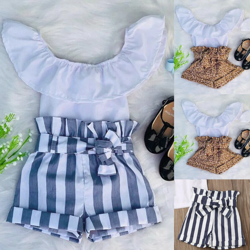 summer 2019 Kids Baby Girl T shirt Tops Ruffle Leopard Striped Shorts Pants Clothes Sets vestido infantil vetement enfant fille
summer 2019 Kids Baby Girl T shirt Tops Ruffle Leopard Striped Shorts Pants Clothes Sets vestido infantil vetement enfant fille