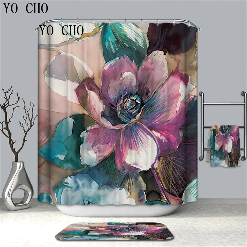 YO CHO Showy Flower Shower Curtains Customized Bathroom Curtain Waterproof Bathroom Fabric Polyester Shower Curtain High Quality
YO CHO Showy Flower Shower Curtains Customized Bathroom Curtain Waterproof Bathroom Fabric Polyester Shower Curtain High Quality