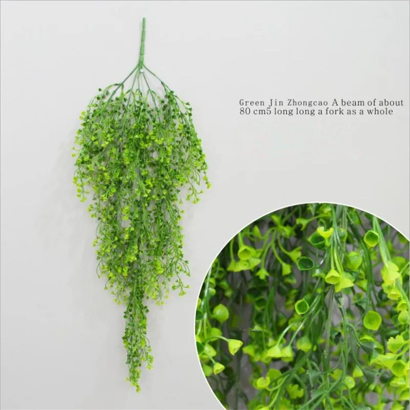 Flone A Bunch Of 5 Branches Artificial Flower Hanging Orchid Rattan Fake Flower Plastic Wall Hanging Home Restaurant Decoration (10)