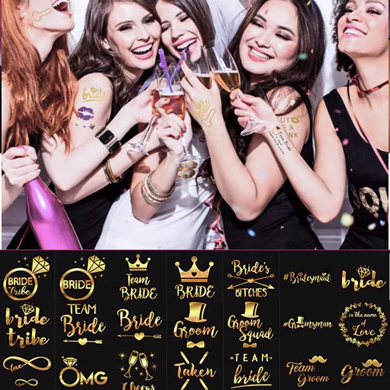 Bride To Be Bachelorette Party Bridal Shower Temporary tattoo sticker Team Bride Tribe Bridesmaid Groom squad wedding decoration 
Bride To Be Bachelorette Party Bridal Shower Temporary tattoo sticker Team Bride Tribe Bridesmaid Groom squad wedding decoration