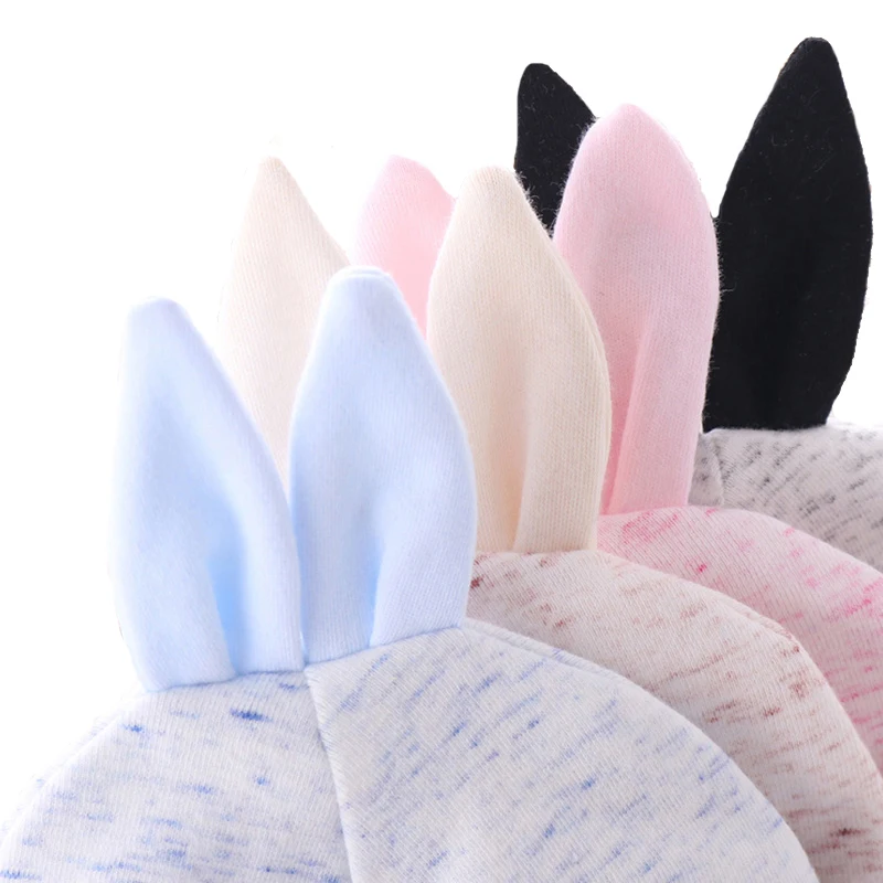 Solid Cotton Newborn Baby Tire Caps With Ear Girls Boys Sun Hats With Bow 2018 Spring Summer Baby Girls Clothing Accessories 37