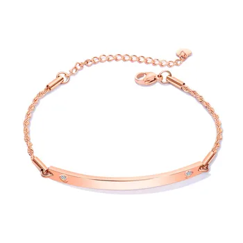 Adjustable Bracelet Rose Gold Color Personality Brazalete Mujer Bar Bracelet with Cubic Zirconia Stone 
Adjustable Bracelet Rose Gold Color Personality Brazalete Mujer Bar Bracelet with Cubic Zirconia Stone