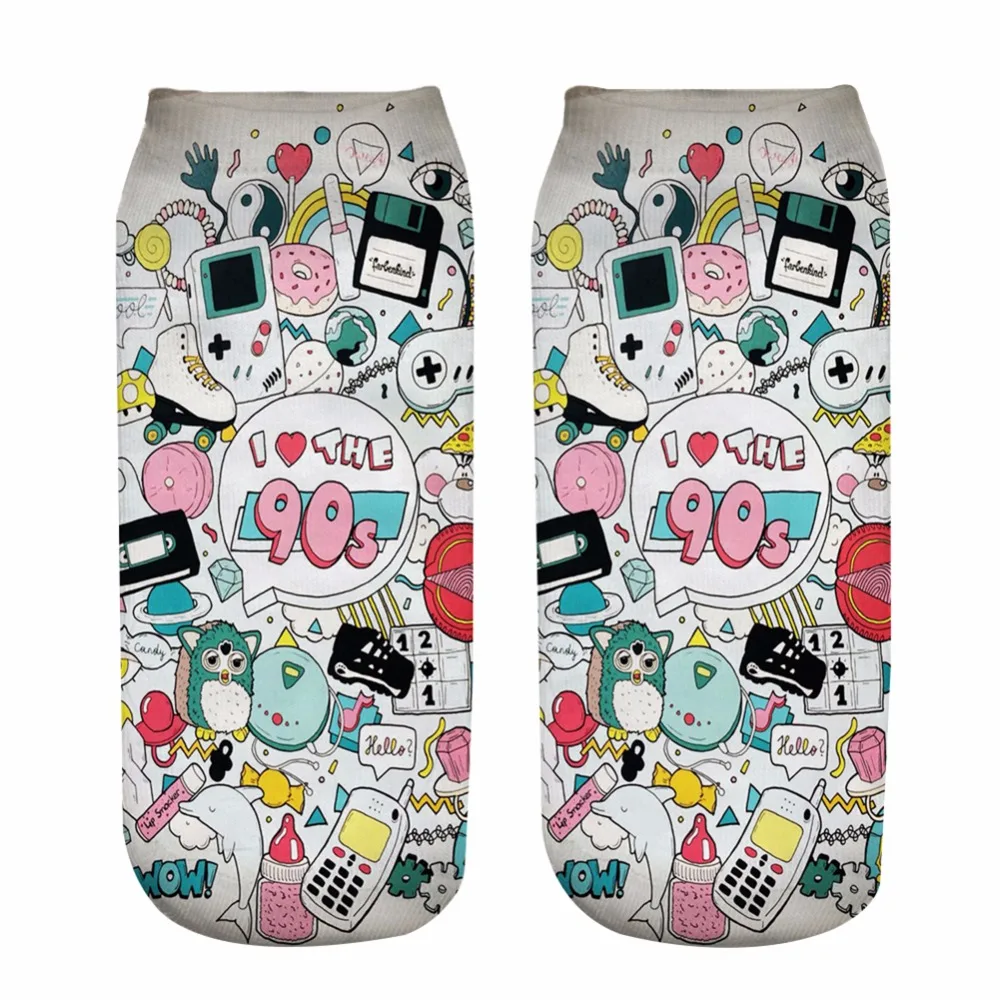 New 3D Print Socks I Love The 90's Women Socks Cute Ankle Sock Multiple Cartoons Casual Type Teenager Print Phone Funny Socks
New 3D Print Socks I Love The 90's Women Socks Cute Ankle Sock Multiple Cartoons Casual Type Teenager Print Phone Funny Socks