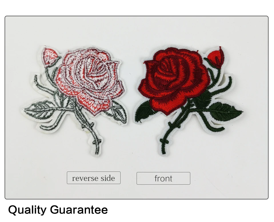 Embroidery Iron Flower Patches For Clothing Blue Red Embroidered 3D Flower Applique Parche Patches For Dress Large Small (3)