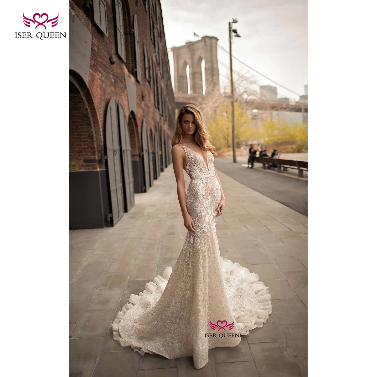 Vintage Embroidery on Crepe Bridal Sleeveless Backless Trumpet Vestidos De Quinceaneras Chapel Train Lace Ruffles Sashes w0576
Vintage Embroidery on Crepe Bridal Sleeveless Backless Trumpet Vestidos De Quinceaneras Chapel Train Lace Ruffles Sashes w0576