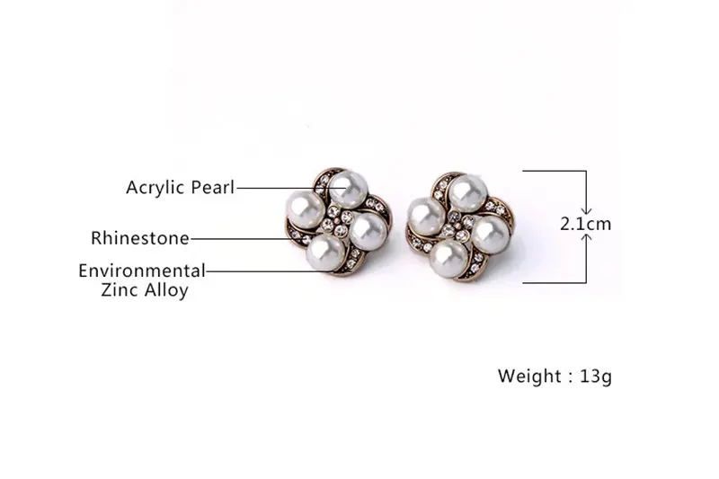 Simple Flowers Simulated Pearls Earrings 2016 New Trending Party Jewelry for Girls Stud Earrings (6)