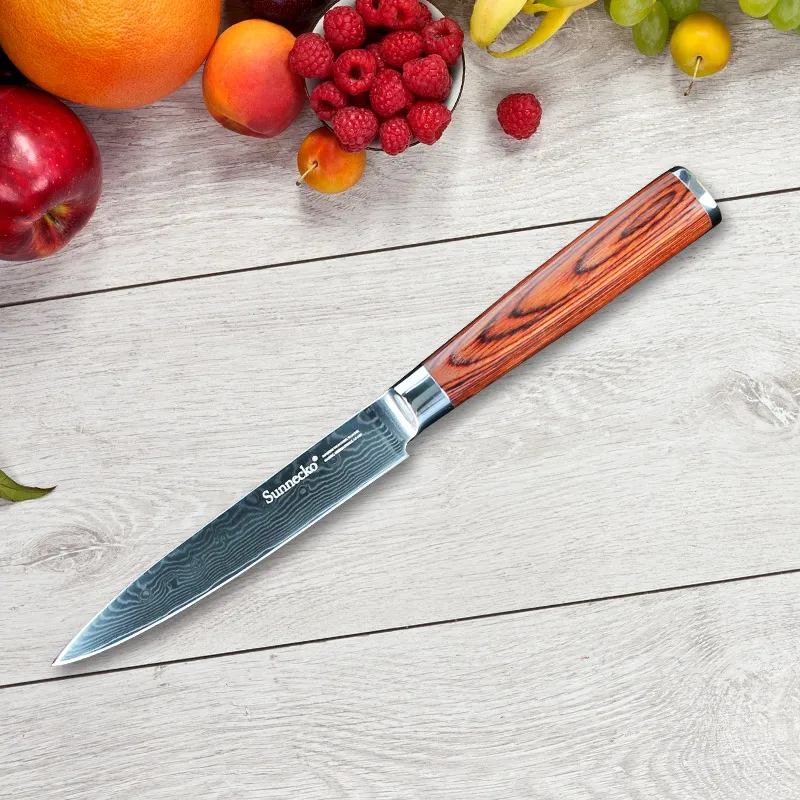 High Quality 5 inches Utility Knife Japanese VG10 Damascus Steel Kitchen Knives Multipurpose Cooking Tool Pakka Wood Handle
High Quality 5 inches Utility Knife Japanese VG10 Damascus Steel Kitchen Knives Multipurpose Cooking Tool Pakka Wood Handle